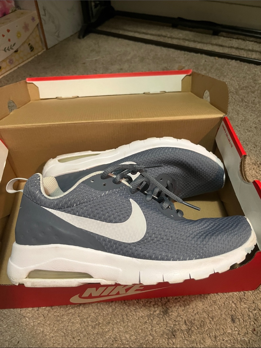 Nike Gray & White Lightweight Mesh Running Shoes